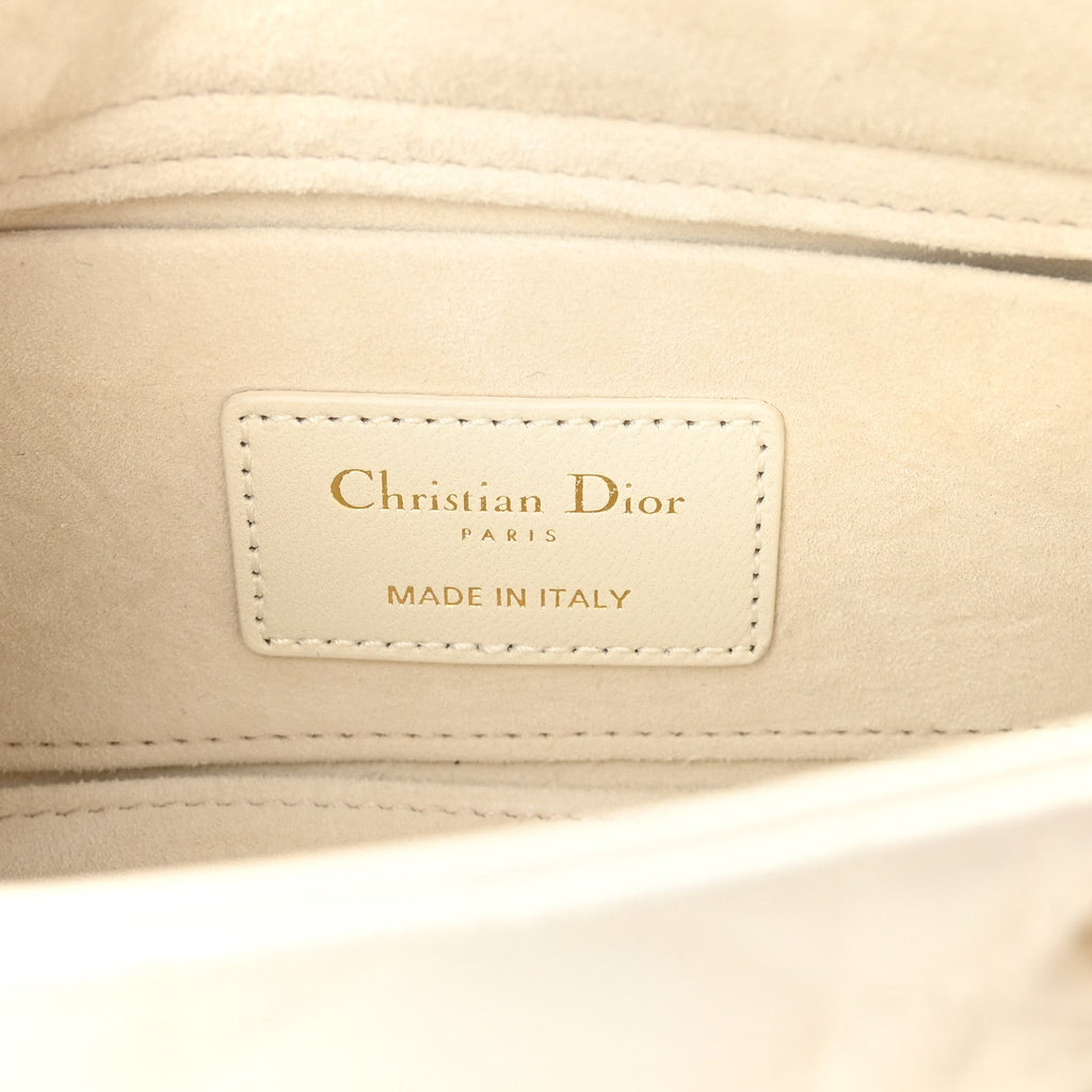 Christian Dior Lambskin Cannage Small Lady D-Joy Latte