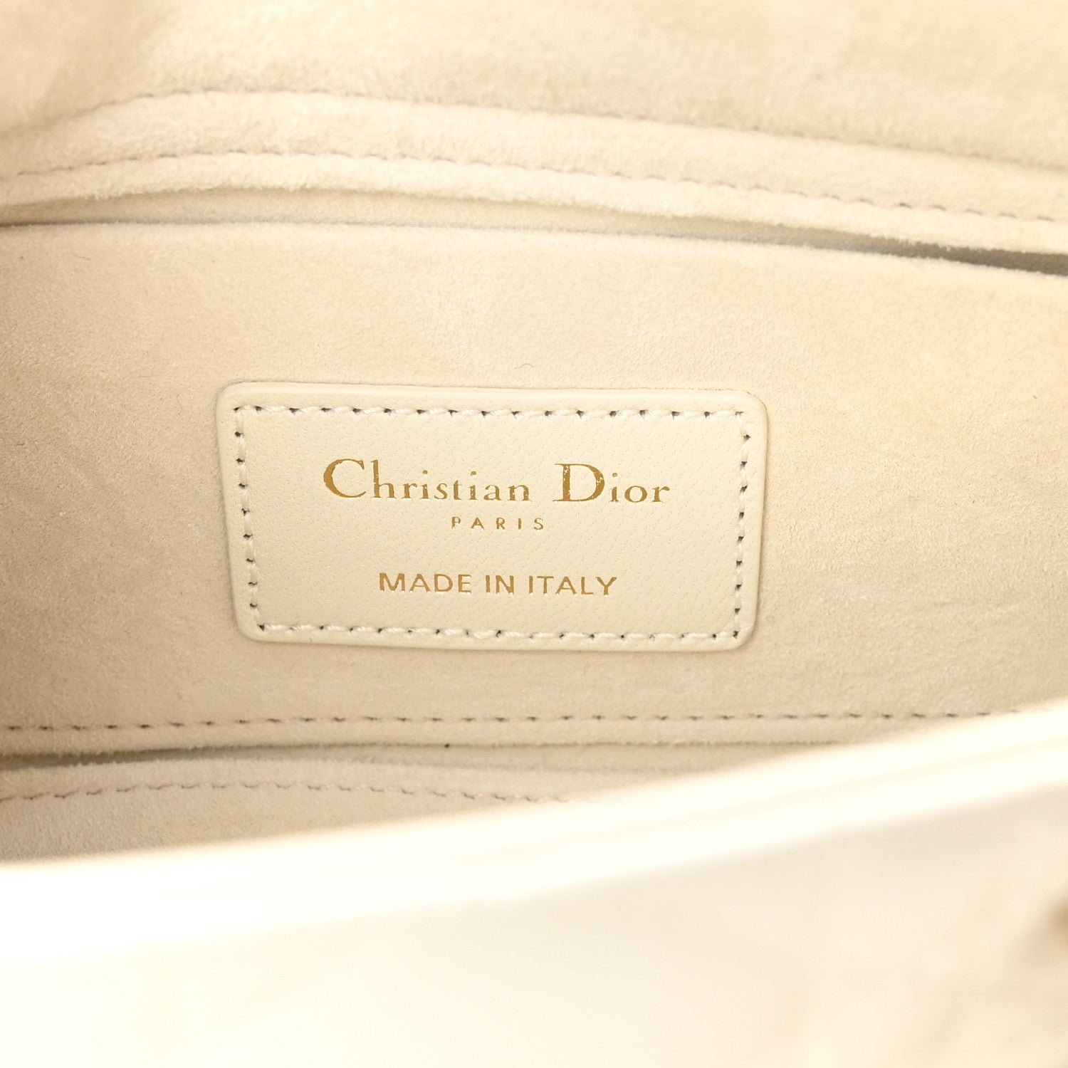 Christian Dior Lambskin Cannage Small Lady D-Joy Latte