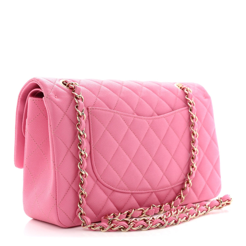 Chanel Caviar Quilted Medium Double Flap Pink