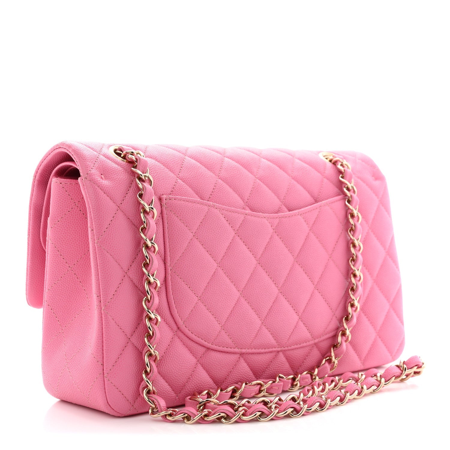 Chanel Caviar Quilted Medium Double Flap Pink