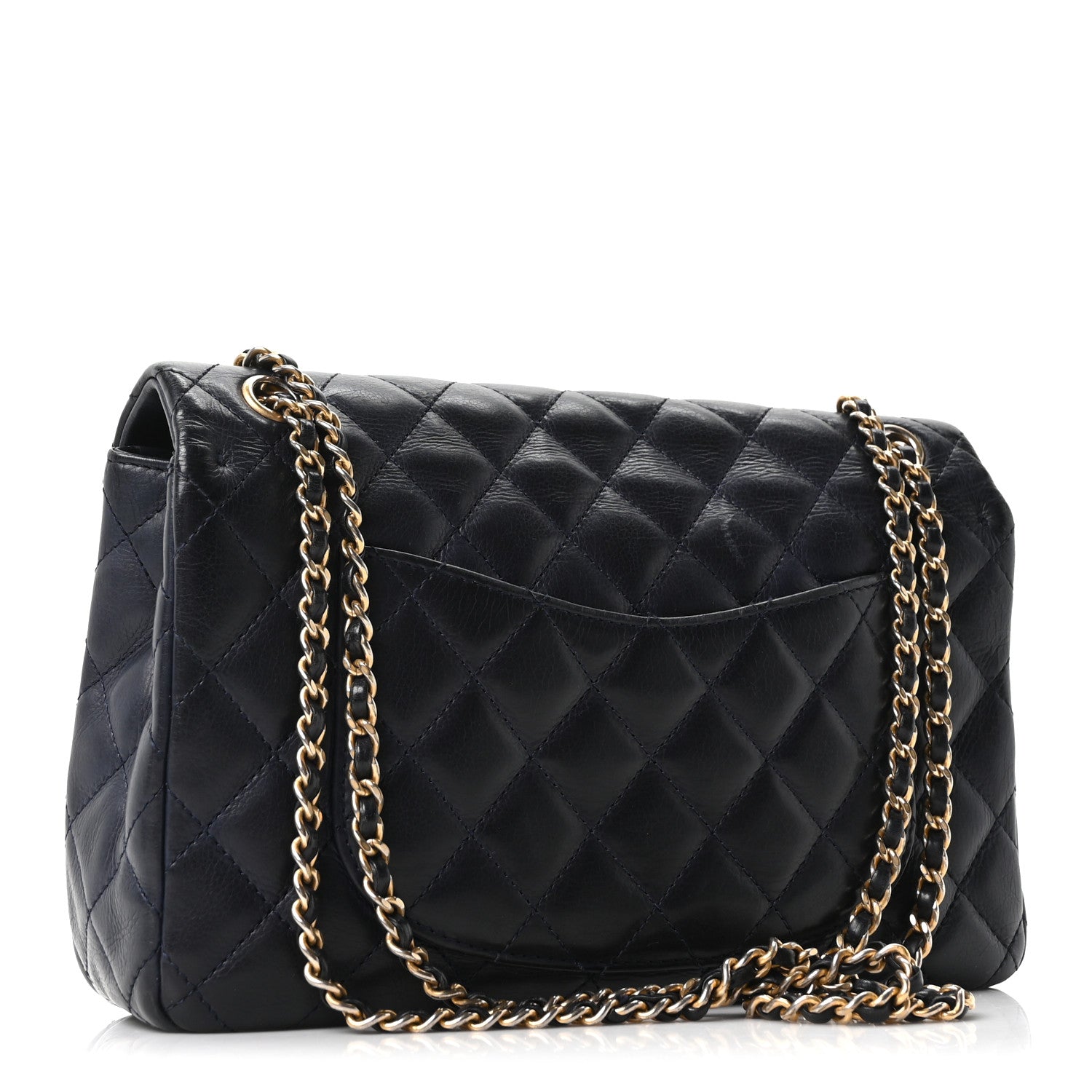 Chanel Calfskin Quilted Rock The Corner Flap Navy