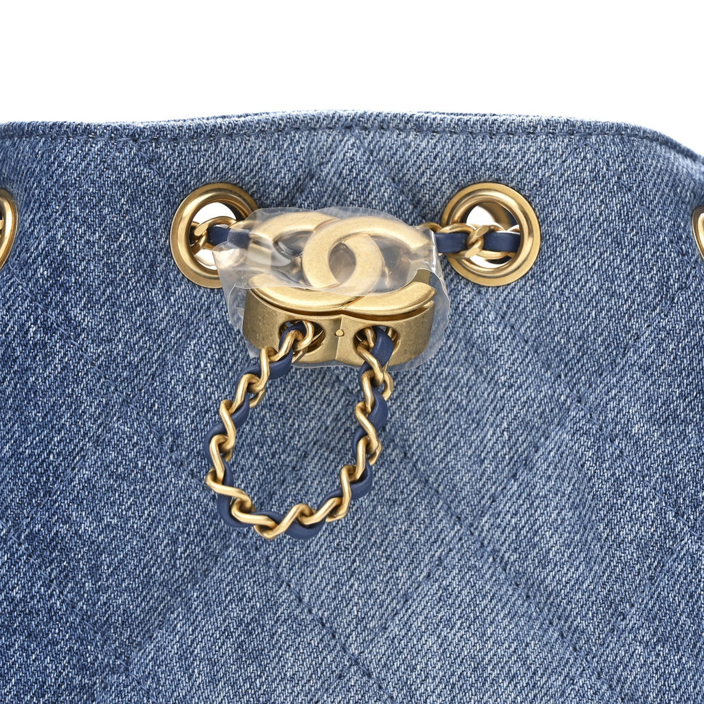 Chanel Washed Denim Quilted Mini Chanel 25 Handbag Blue