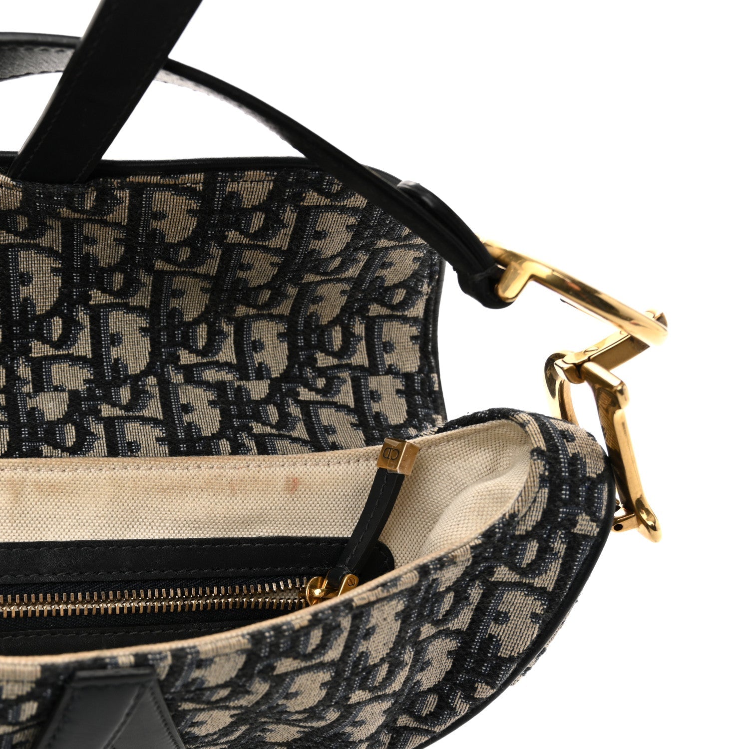 Christian Dior Oblique Saddle Bag Blue