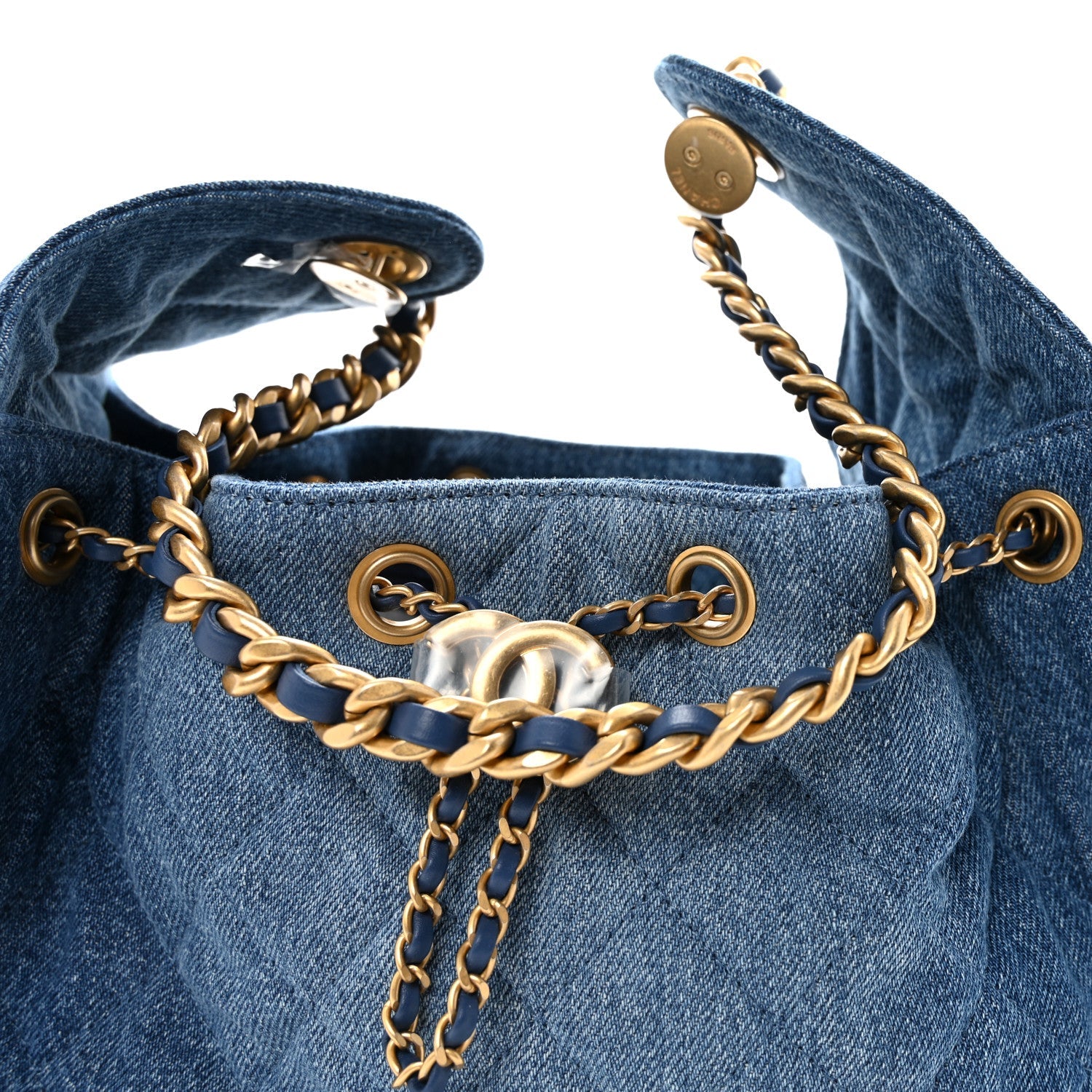 Chanel Washed Denim Quilted Small Chanel 25 Handbag Blue