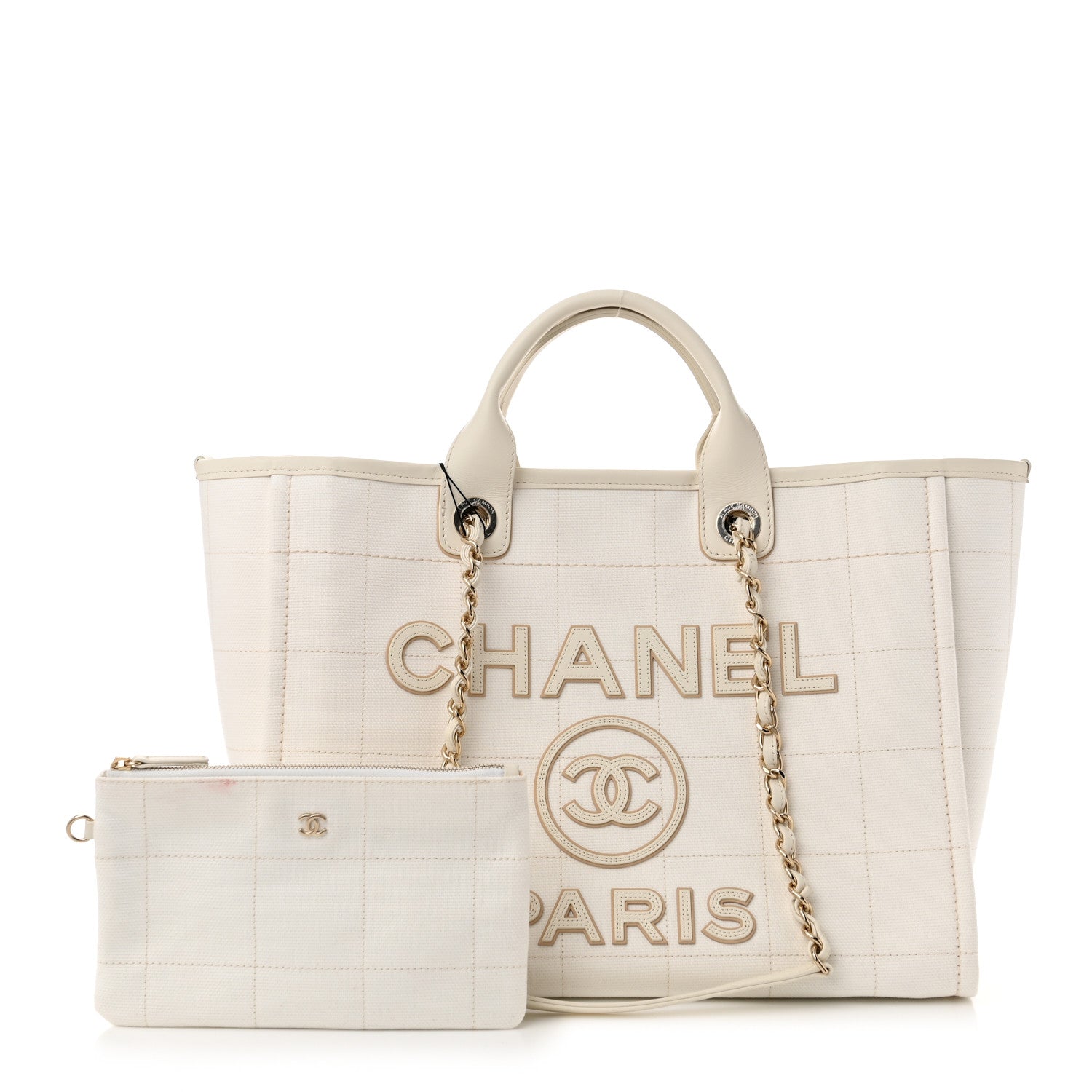 Chanel Cotton Medium Deauville Tote White
