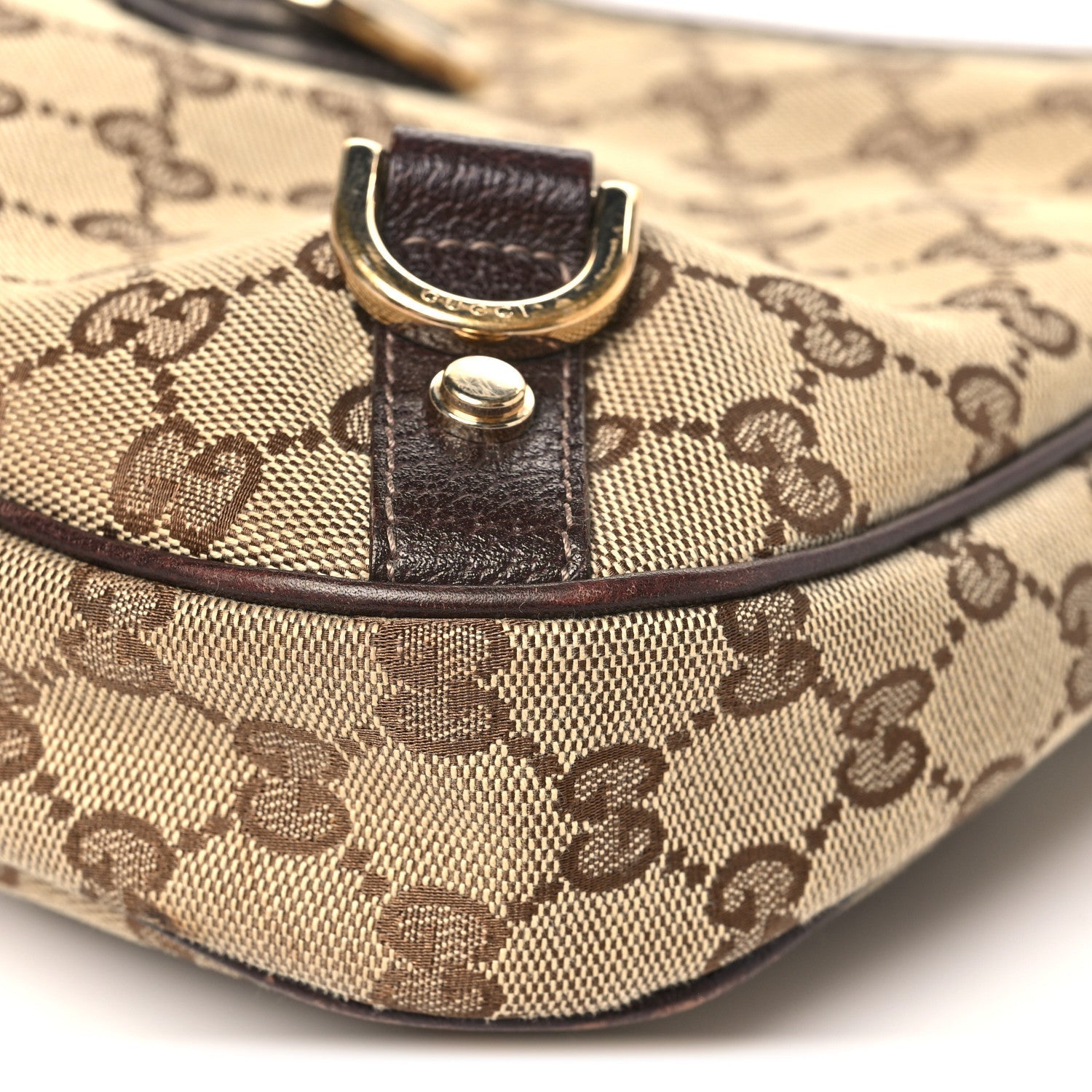 Gucci Monogram Medium Abbey D Ring Hobo Brown