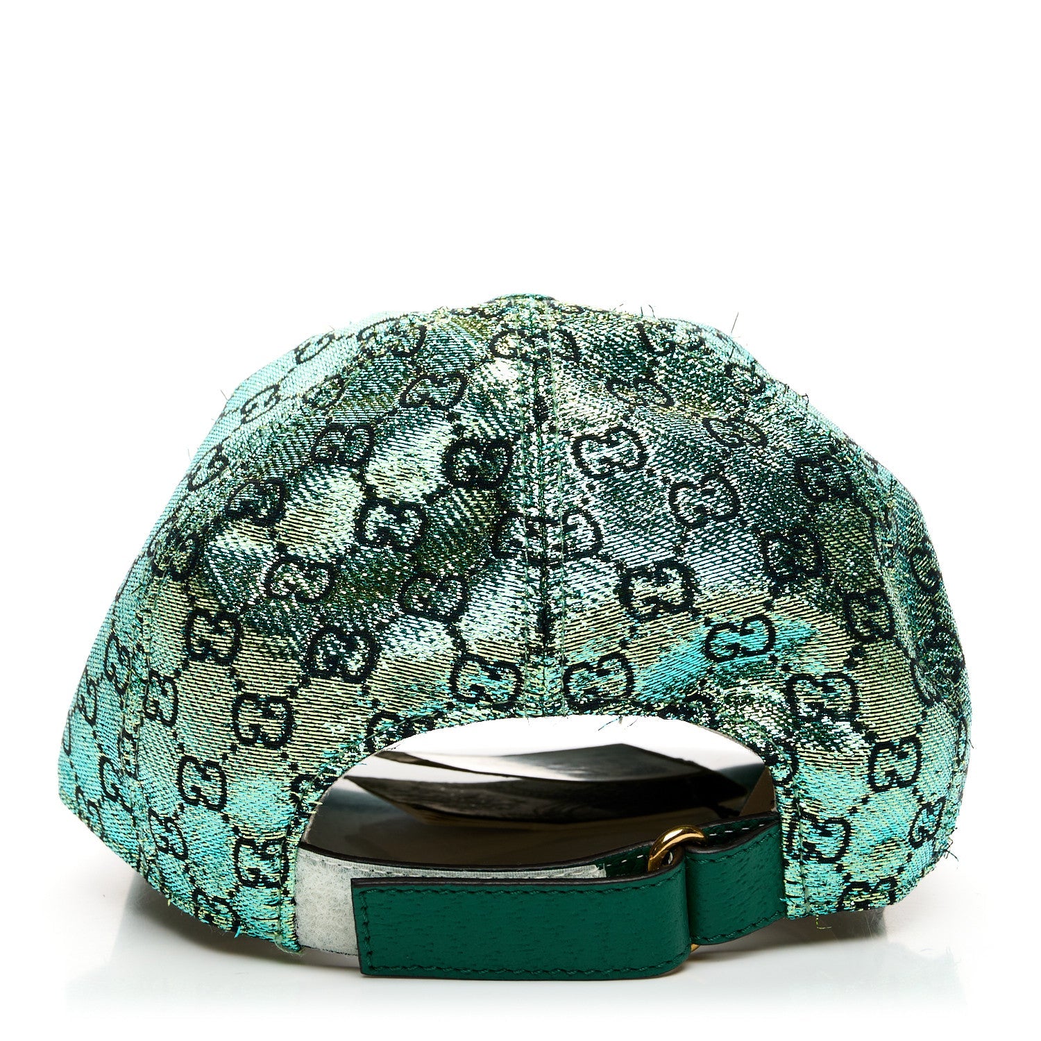 Gucci Silk Blend Jacquard Monogram Santa Barbara Baseball Hat S Green Black Radiant