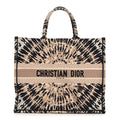 Christian Dior Canvas Embroidered Tie Dye Large Book Tote Multicolor