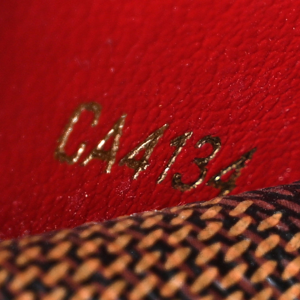 Louis Vuitton Damier Ebene Emilie Wallet Red