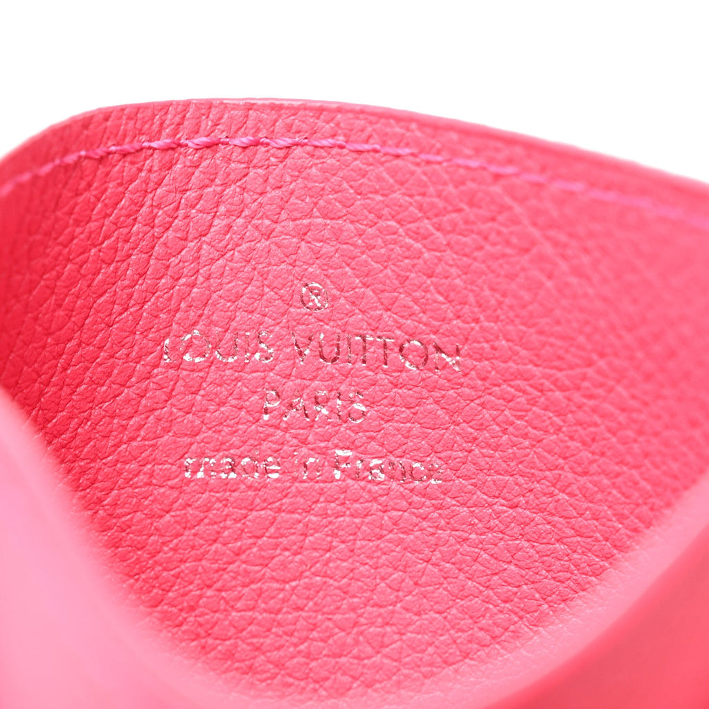 Louis Vuitton Calfskin Lockme Card Holder Hot Pink