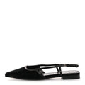 Gucci New Velvet Ashmir GG Monogram Malaga Kid Slingback Ballet Flats 37 Black
