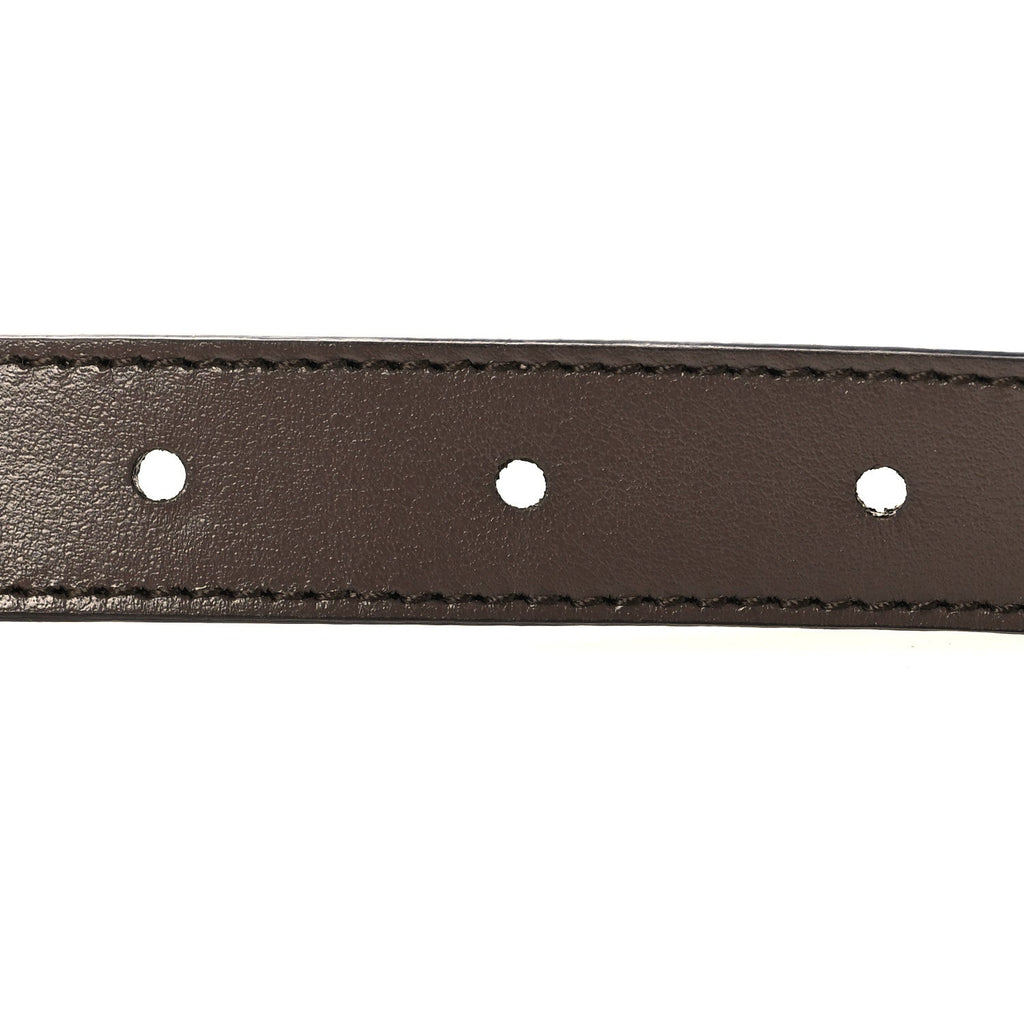 Gucci GG Supreme Monogram Plutone Calfskin Double G Reversible Belt Beige Ebony