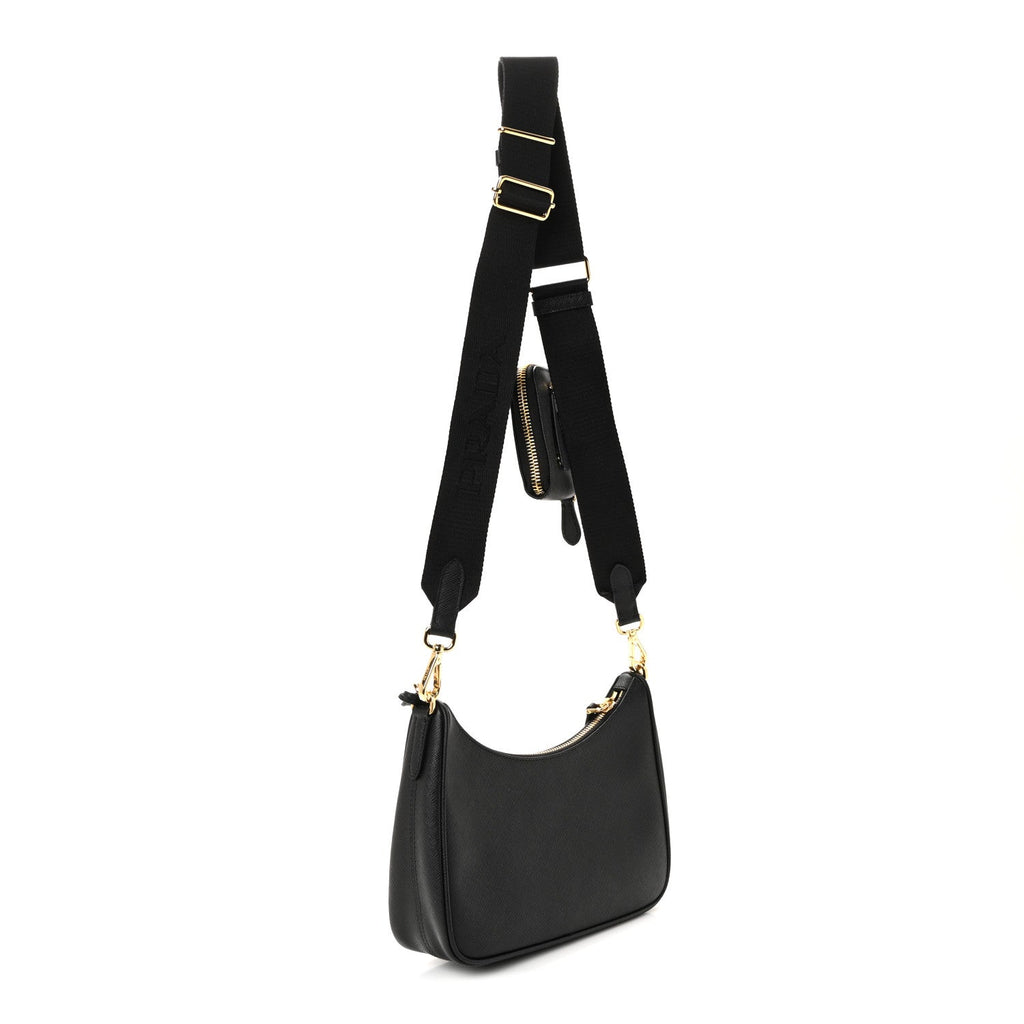 Prada Saffiano Lux Re-Edition 2005 Shoulder Bag Black