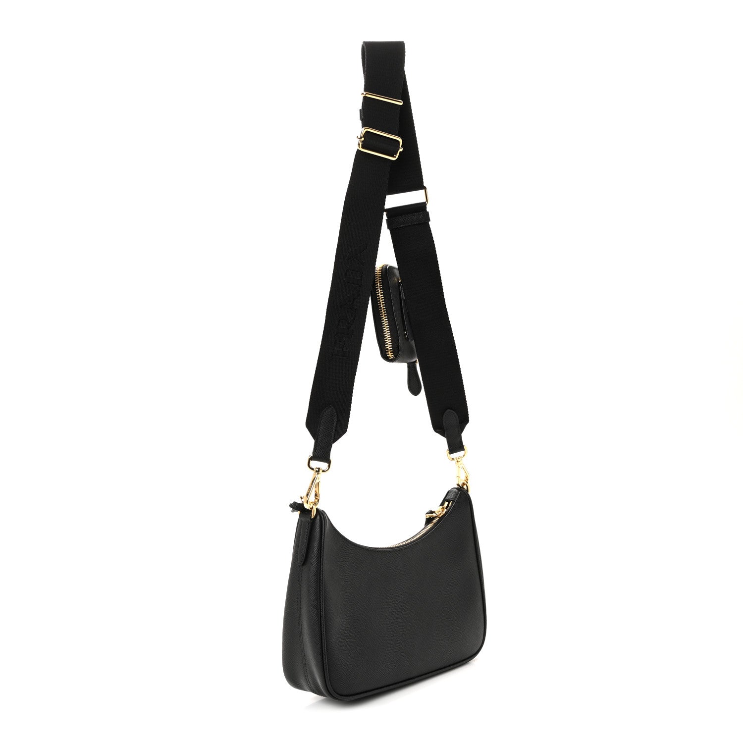 Prada Saffiano Lux Re-Edition 2005 Shoulder Bag Black