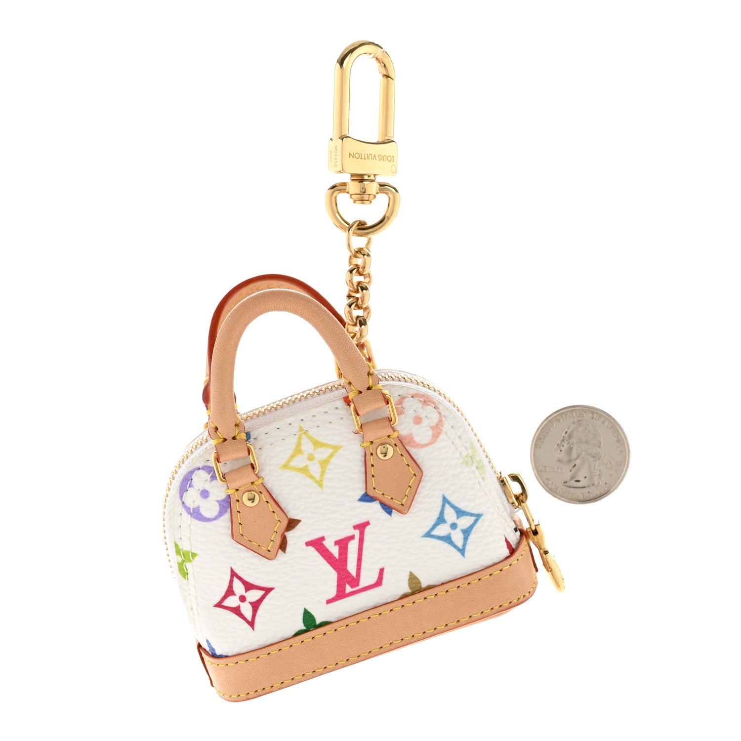 Louis Vuitton LV x TM Monogram Multicolor Micro Alma Bag Charm White