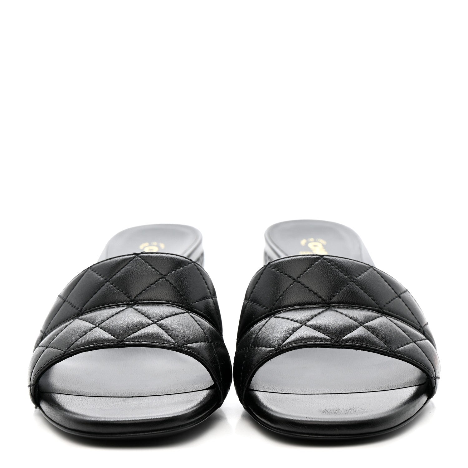 Lambskin Quilted CC Mules Sandals 39 Black