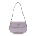 Prada Spazzolato Cleo Flap Shoulder Bag Fiordaliso