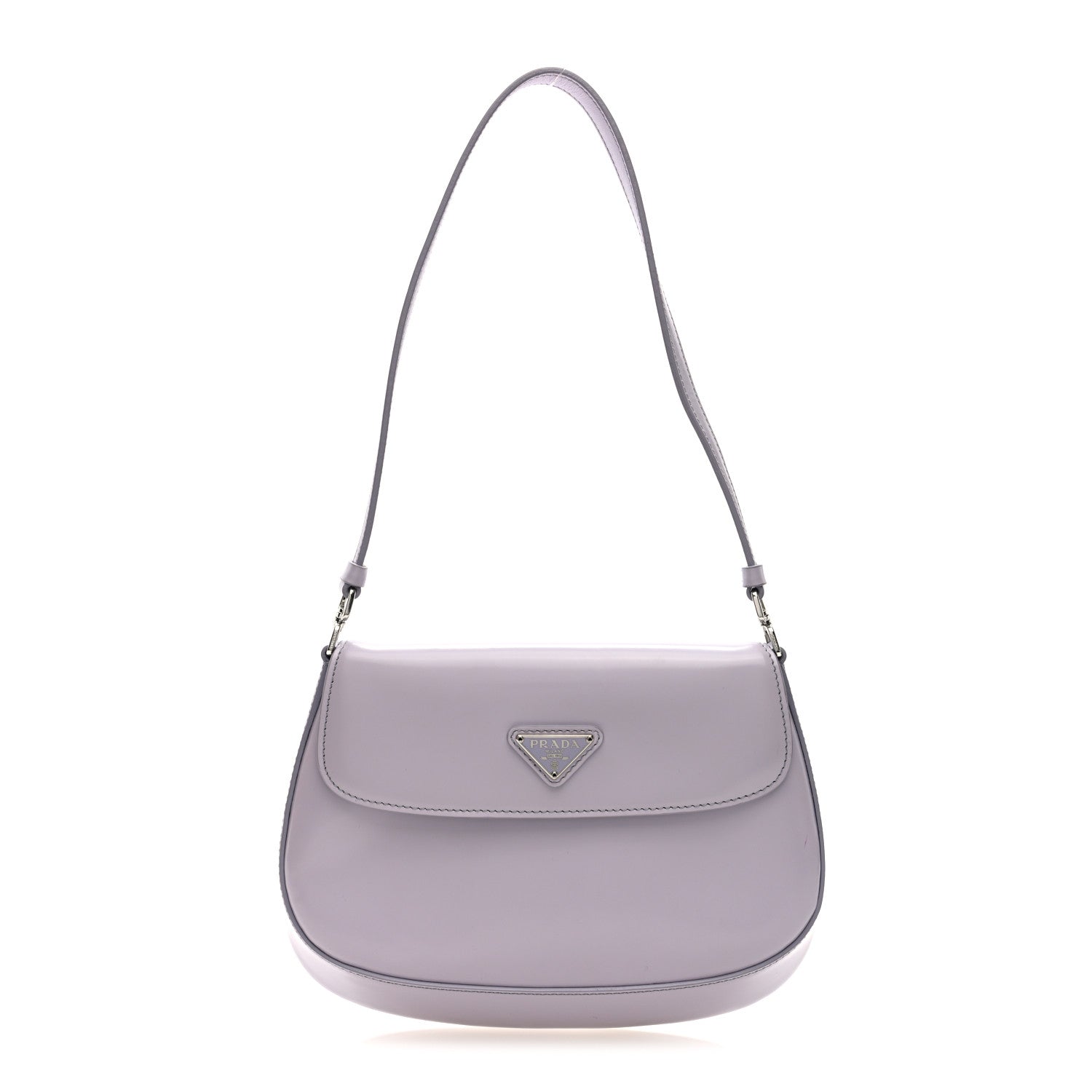 Prada Spazzolato Cleo Flap Shoulder Bag Fiordaliso