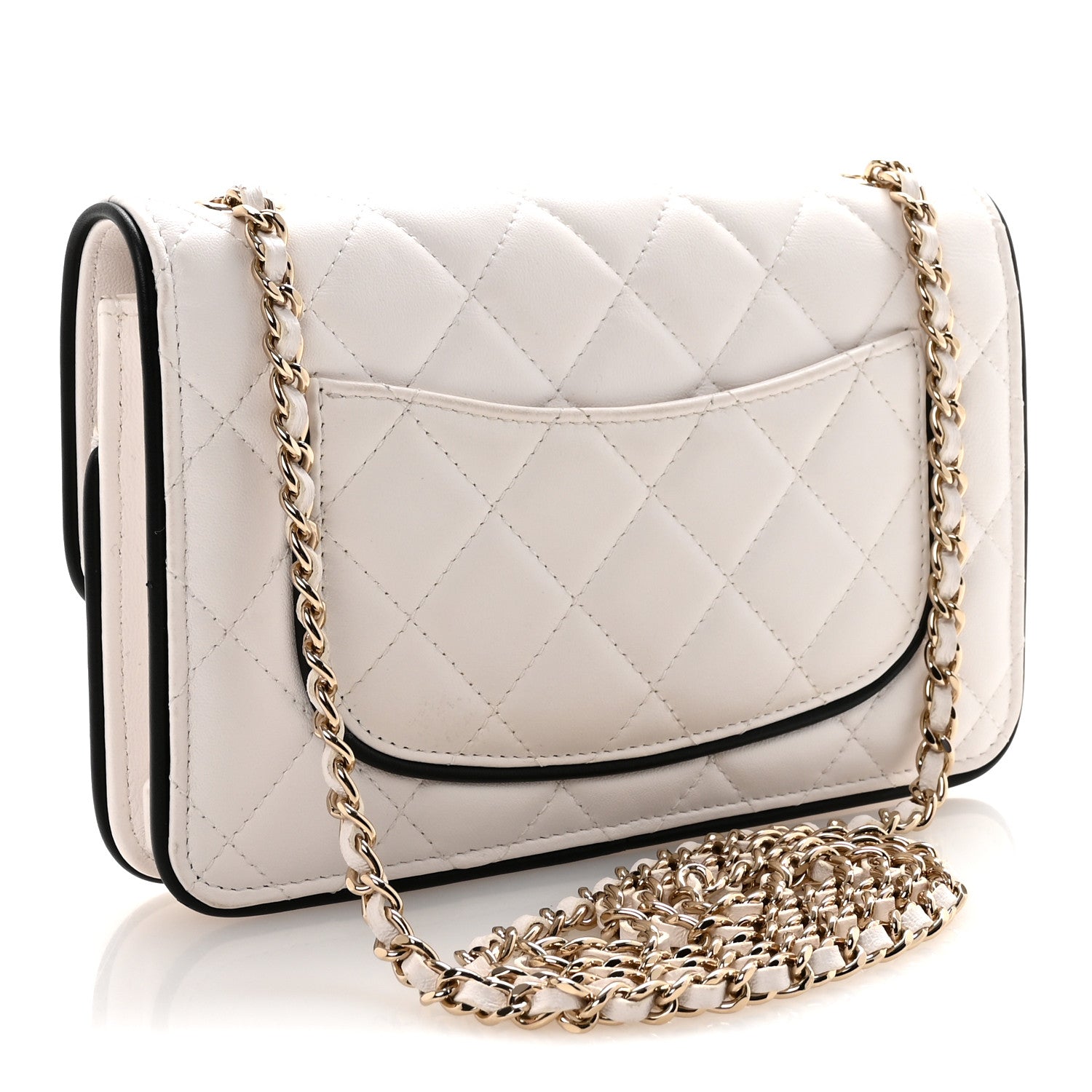 Chanel Lambskin Quilted Resin CC Mini Flap Bag White Black