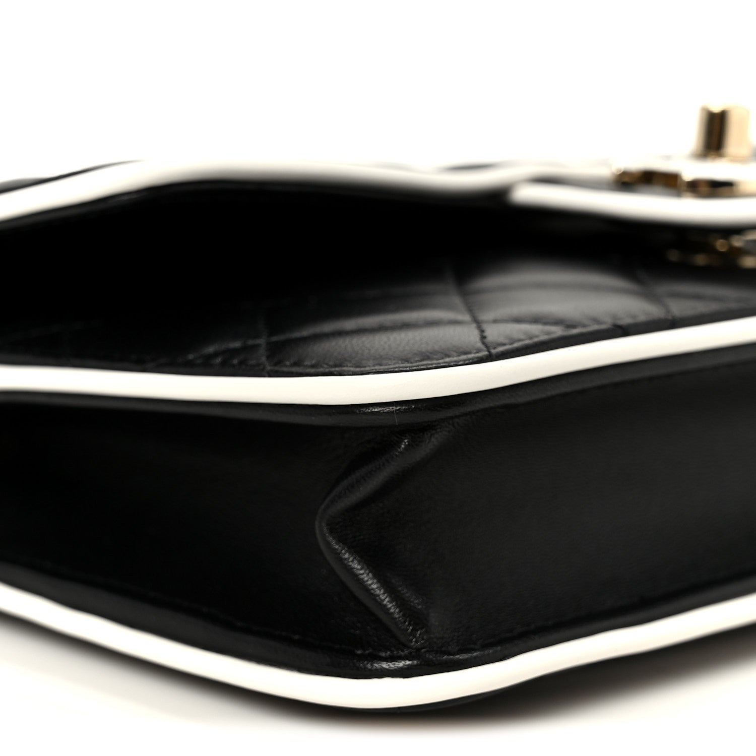 Chanel Lambskin Quilted Resin CC Mini Flap Bag Black White