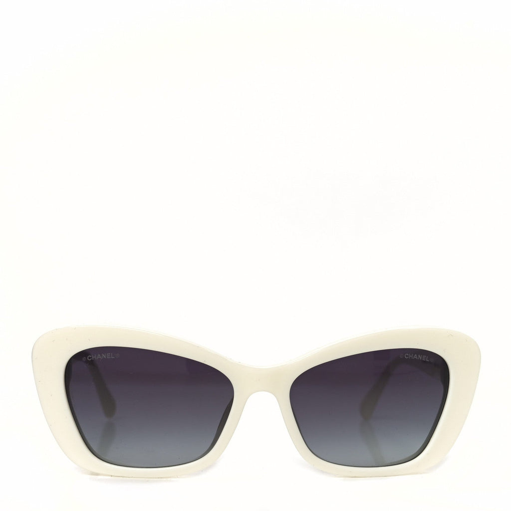 Acetate Pearl Cat Eye CC Sunglasses 5481-H-A White