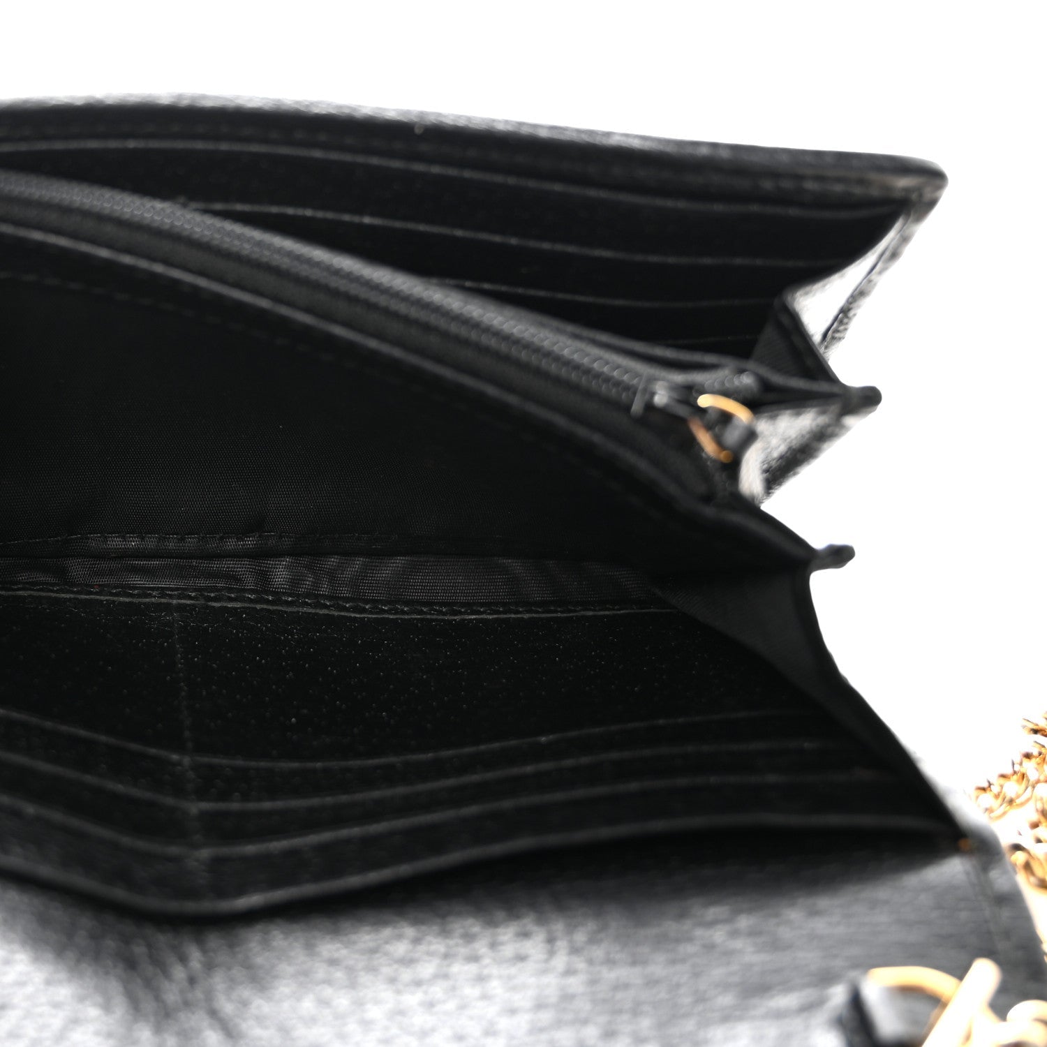 Gucci Dollar Calfskin Web Ophidia Wallet On Chain Black