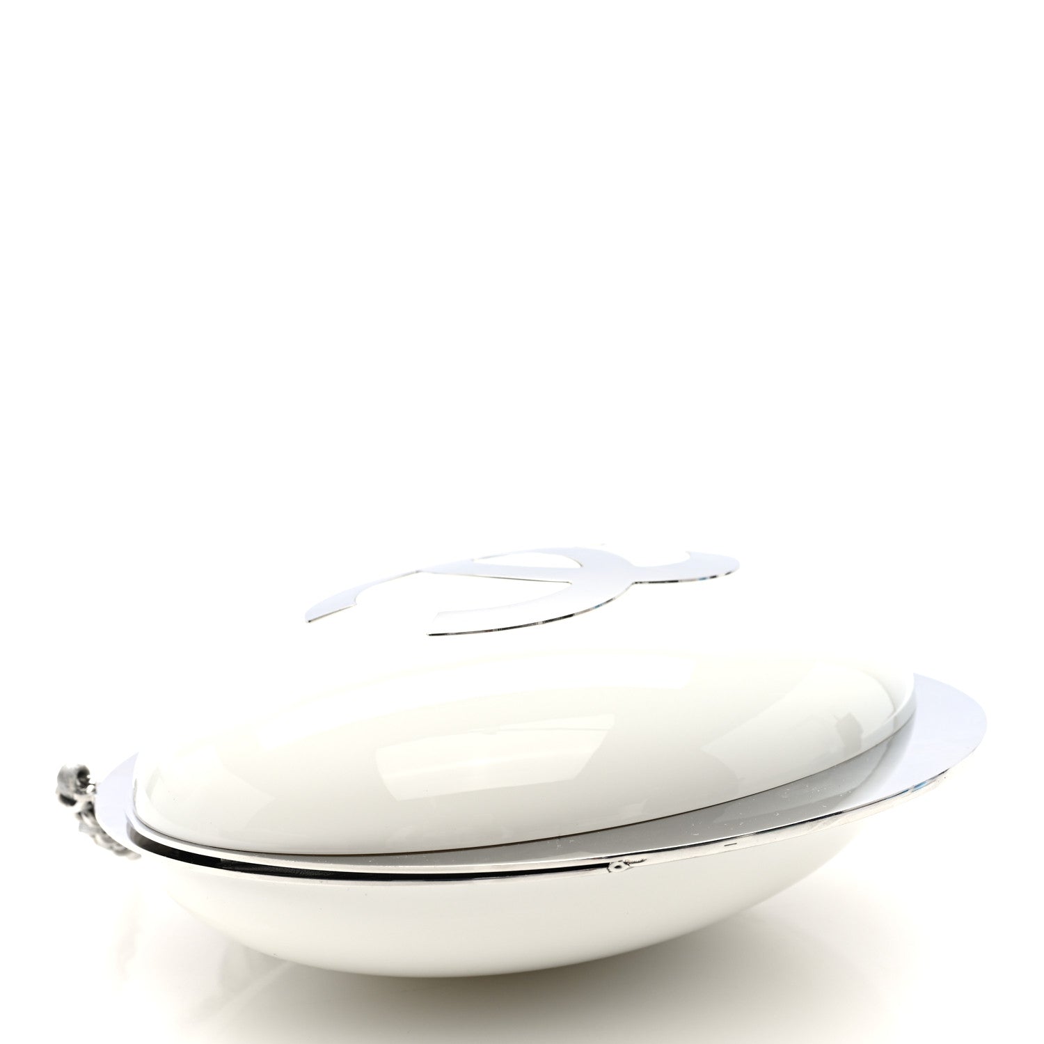 Chanel Resin CC Evening On The Moon Minaudiere White