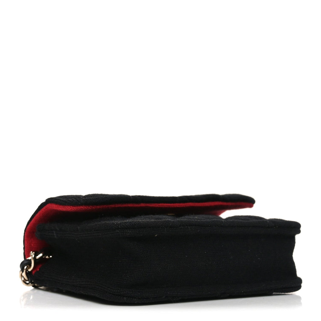 Chanel Jersey Quilted Micro Mini Flap Black