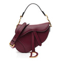 Christian Dior Supple Calfskin Mini Saddle Bag With Strap Purple