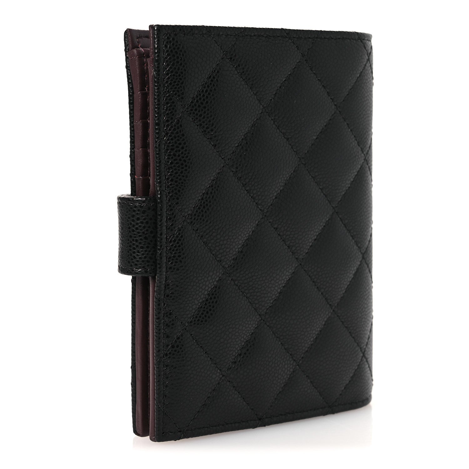Caviar Quilted Passport Holder Black