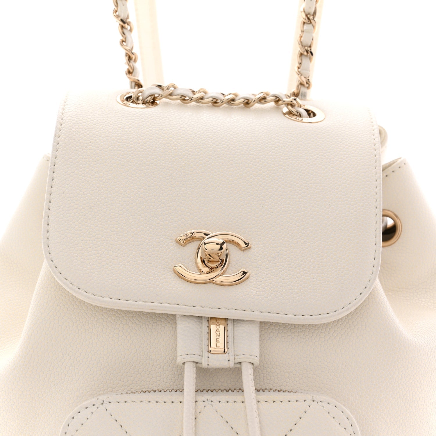 Chanel Caviar Quilted Mini Business Affinity Backpack White