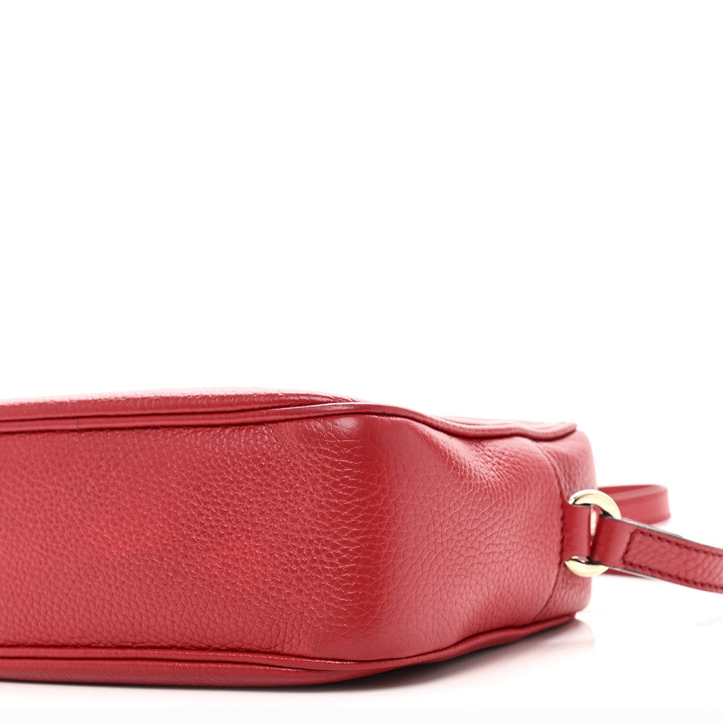 Gucci Pebbled Calfskin Small Soho Disco Bag Tabasco Red