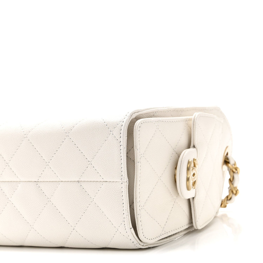 Chanel Caviar Quilted Mini Chanel 25 Handbag White