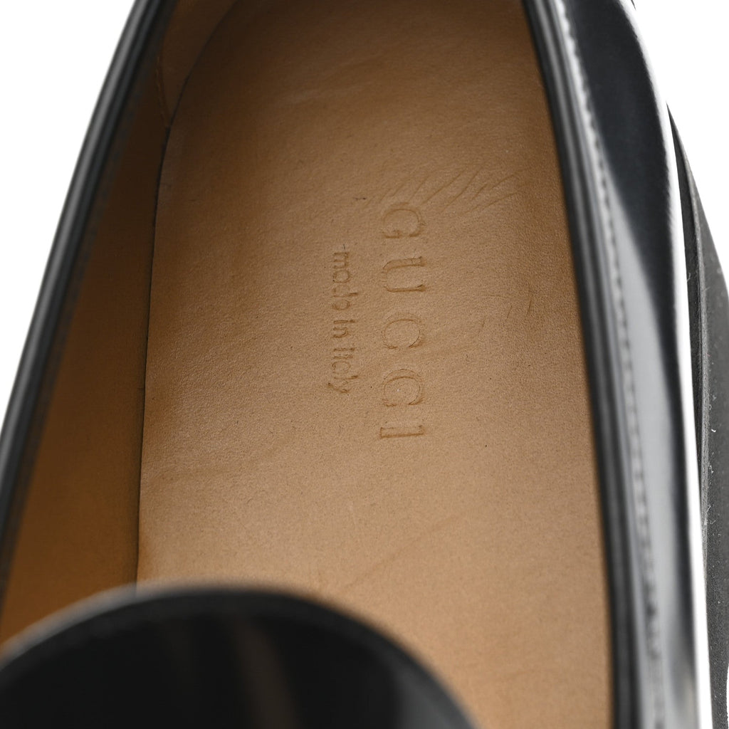 Gucci Cordovan Lux Womens Horsebit 45mm Platform Loafers 39.5 Black