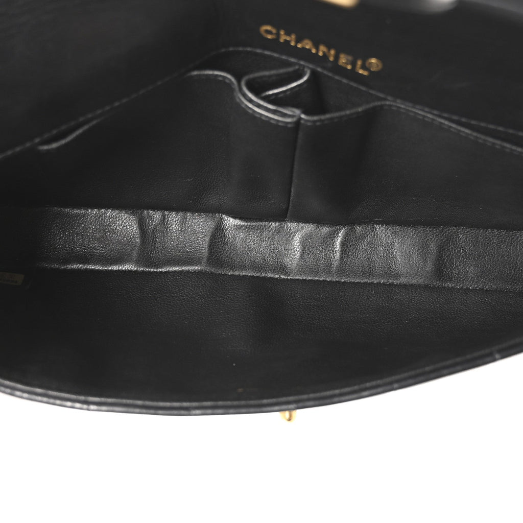 Chanel Lambskin East West Chocolate Bar Flap Black