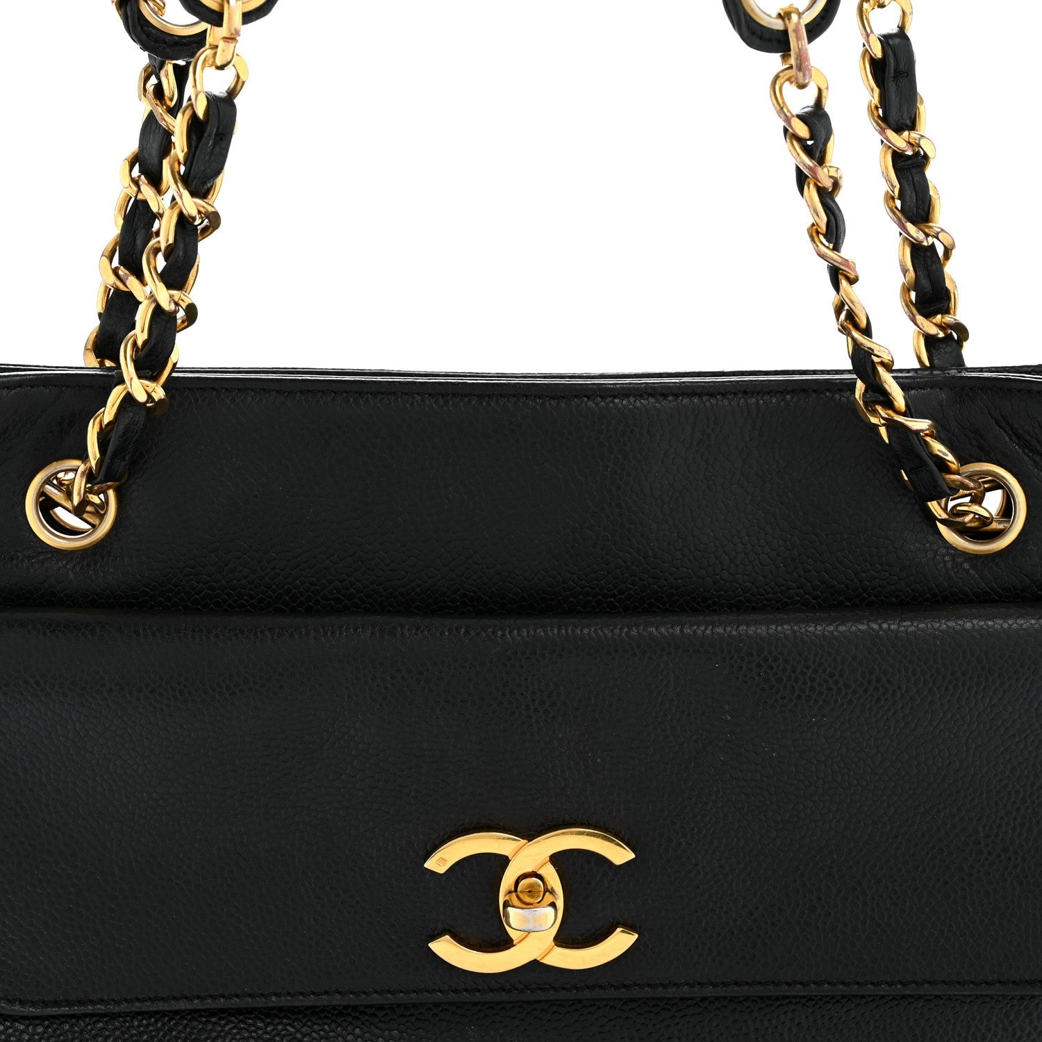 Chanel Caviar CC Flap Shoulder Bag Black