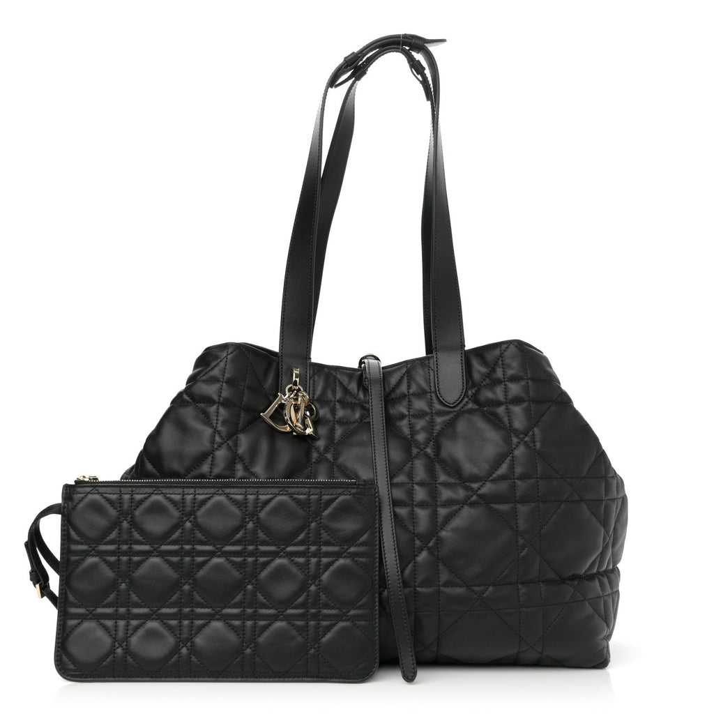 Christian Dior Calfskin Macrocannage Large Toujours Black