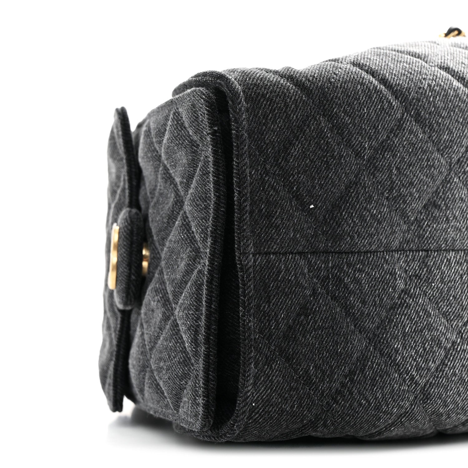 Chanel Washed Denim Quilted Small Chanel 25 Handbag Black