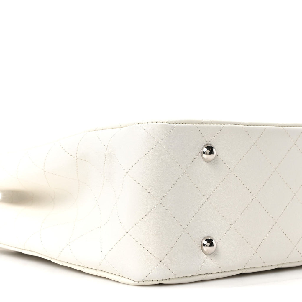 Chanel Calfskin Quilted Large Classic Shopping Tote White
