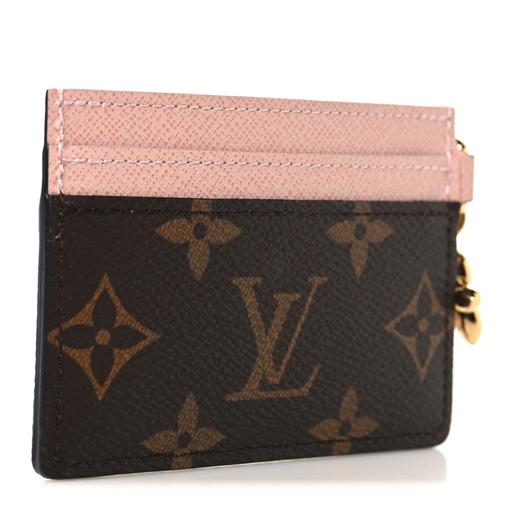 Louis Vuitton Monogram LV Charms Card Holder Rose Ballerine