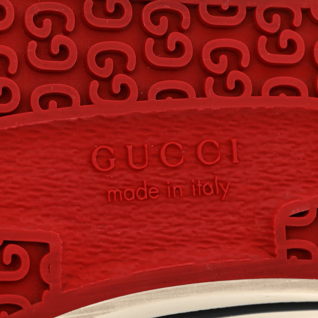 Gucci GG Monogram Web Womens 1977 Tennis Sneakers 40 Beige Ebony Mystic White