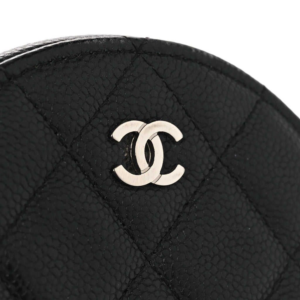 Chanel Caviar Quilted Round Clutch With Chain Black