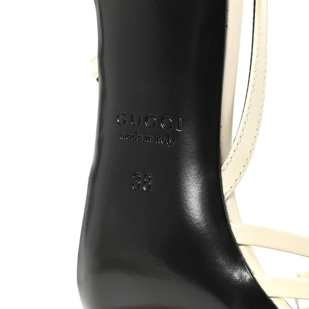 Gucci Patent Regents Slingback Pumps 38 New Ivoire