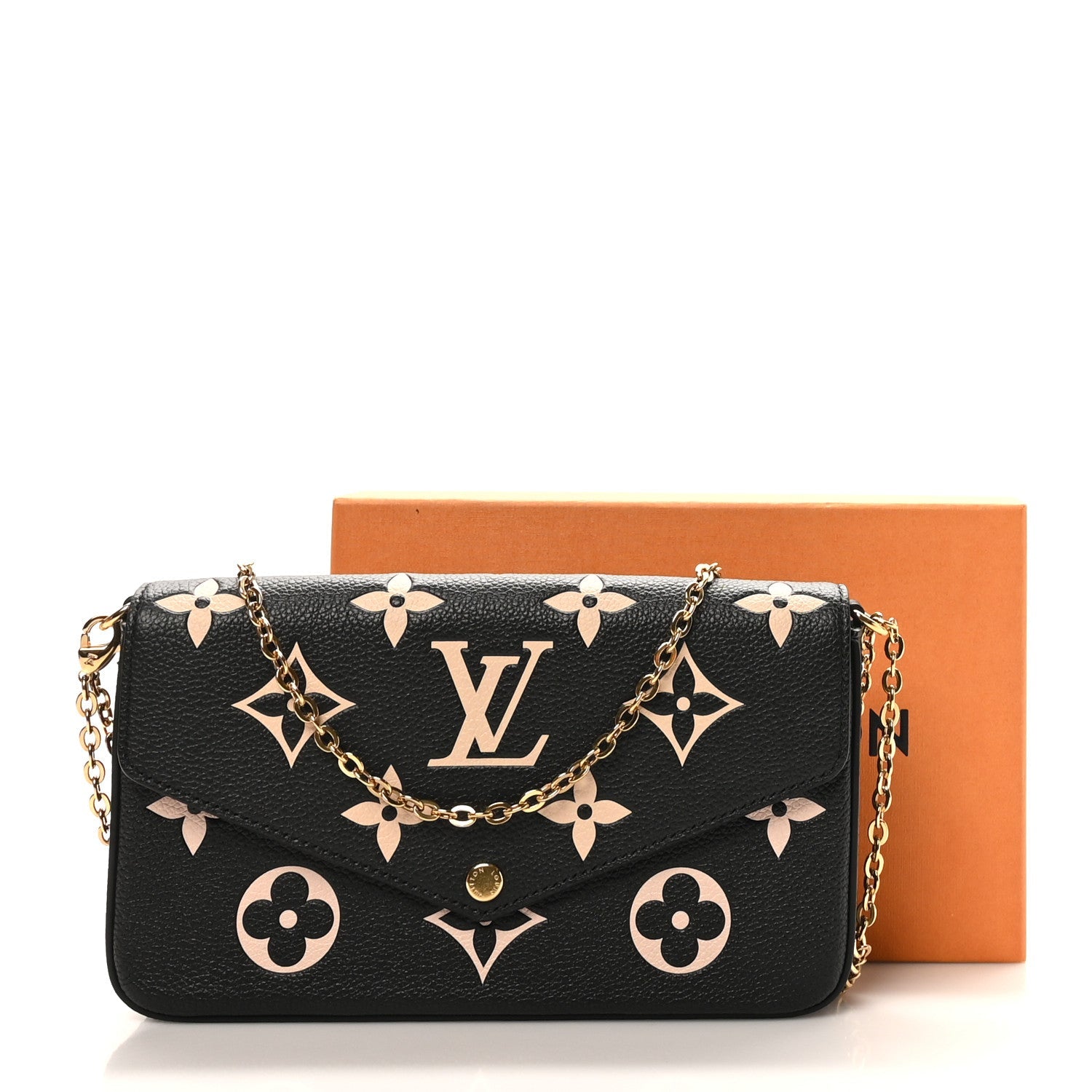 Louis Vuitton Empreinte Monogram Giant Felicie Pochette Black Beige