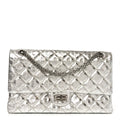 Chanel Metallic Calfskin Striped 2.55 Reissue 226 Silver