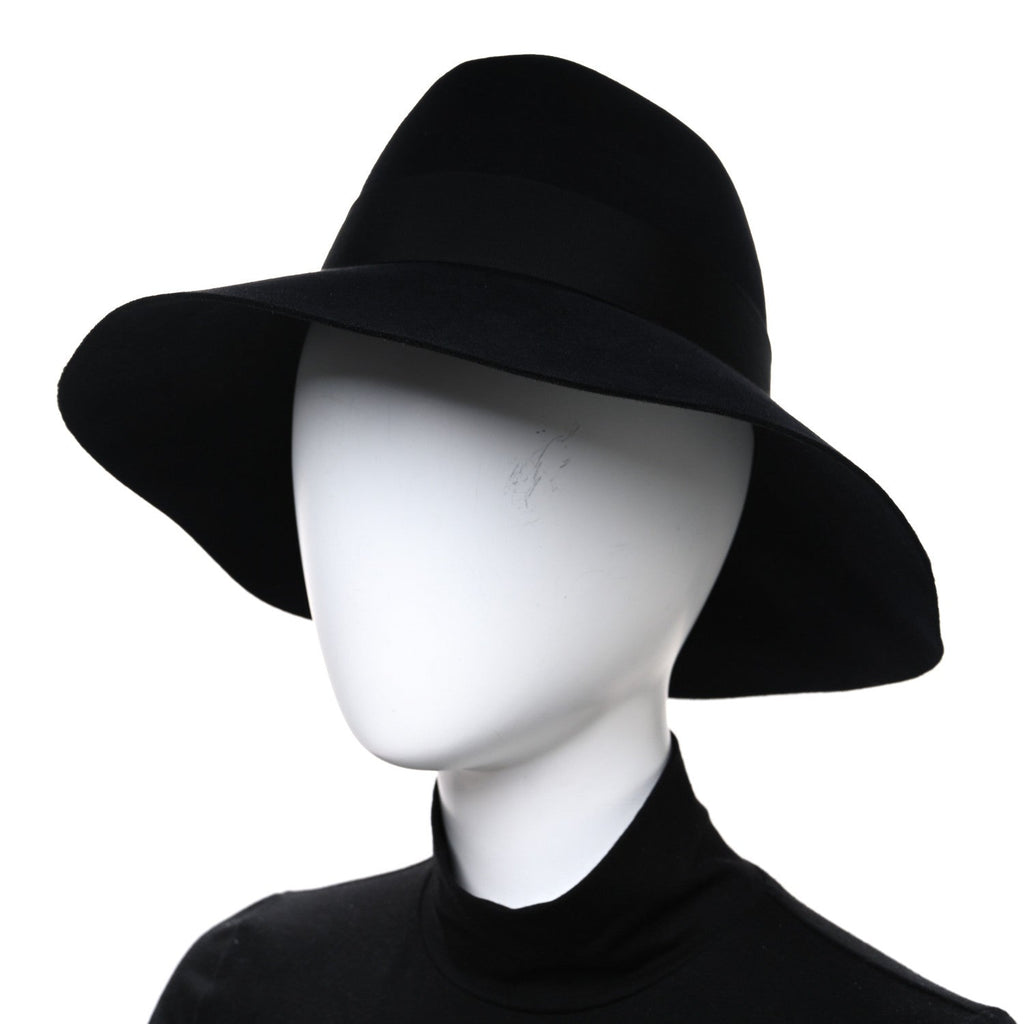 Louis Vuitton Felt Leather Monogram Fedora XL Hat Black