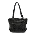 Chanel Distressed Lambskin Vintage Ligne Lady Braid Tote Black