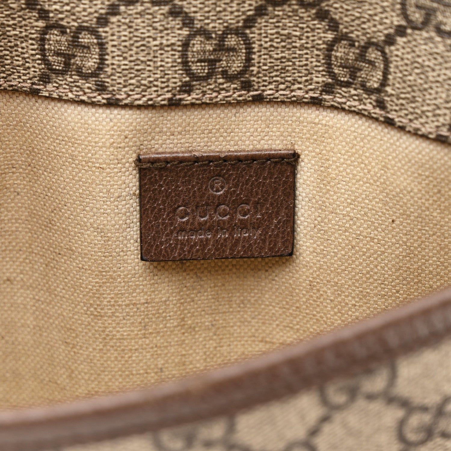 Gucci GG Supreme Monogram Neo Vintage Web Belt Bag Brown