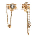 Louis Vuitton Metal Crystal Petit Louis Earrings Gold