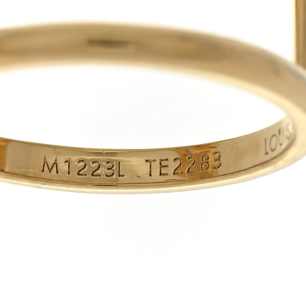 Louis Vuitton Metal Crystal Iconic Tresor Ring L Gold